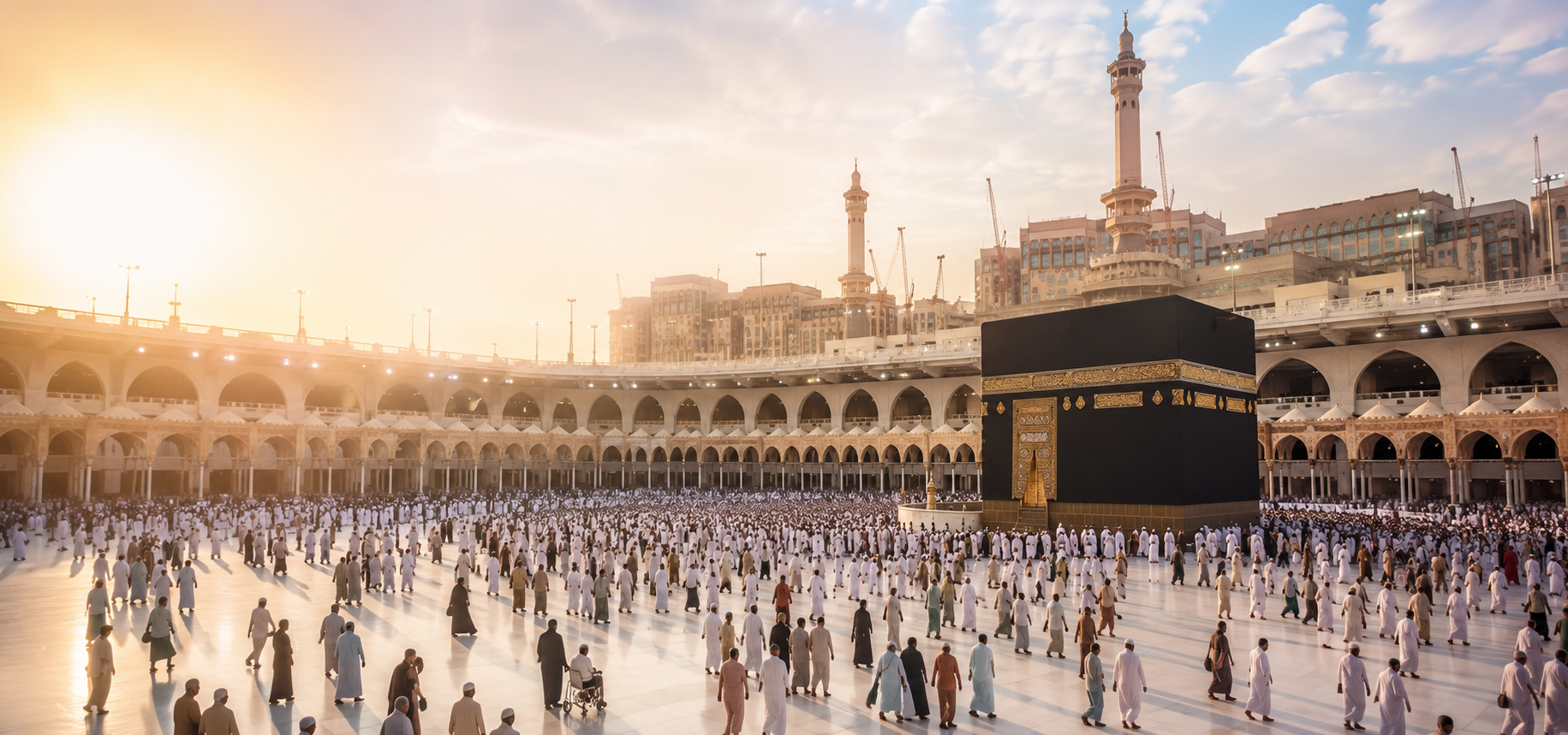 Night view of the Haram courtyard